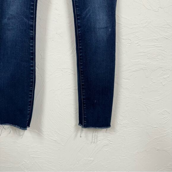 Mother High Waisted Ankle Fray Jeans Womens 24 Raw Hem Skinny Blue Denim Fall - Picture 3 of 15